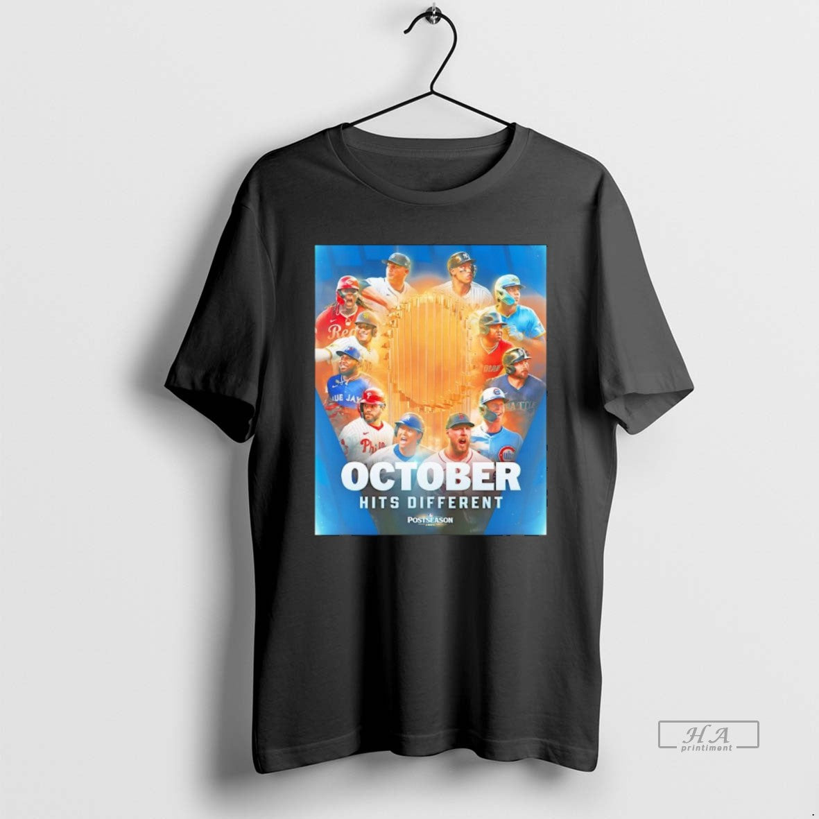 Trendy October Hits Different 2025 Postseason Players Shirt Modern