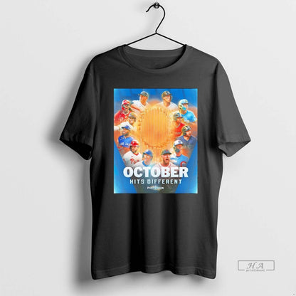 Trendy October Hits Different 2025 Postseason Players Shirt Modern