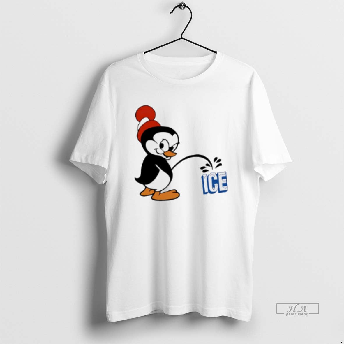 Trendy Penguin Pee Up Abolish Ice Tee Vintage Art