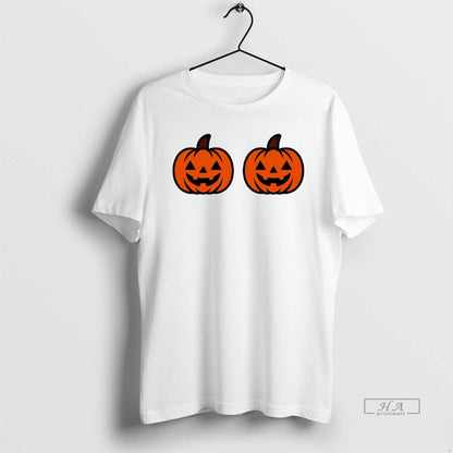 Trendy Pumpkins Over Boobs Halloween Sweatshirt Trendy Collection