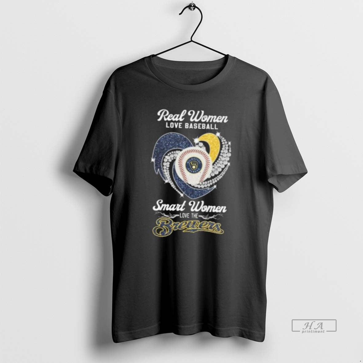 Trendy Real Love Baseball Smart Love Milwaukee Brewers Diamond Heart