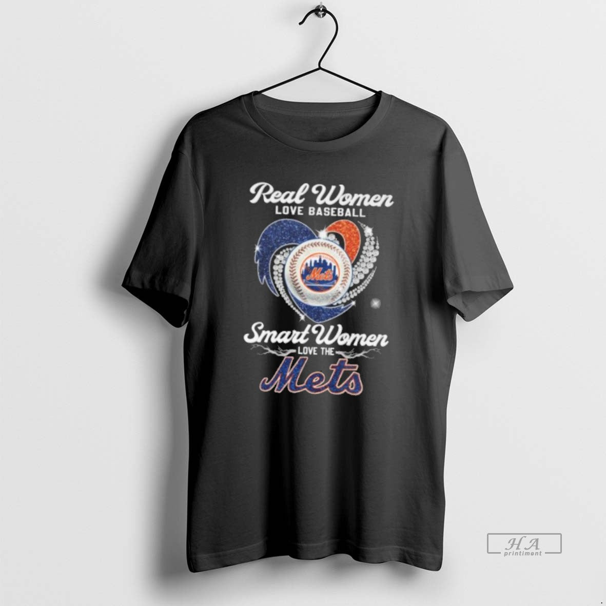 Trendy Real Love Baseball Smart Love New York Mets Diamond Heart Long