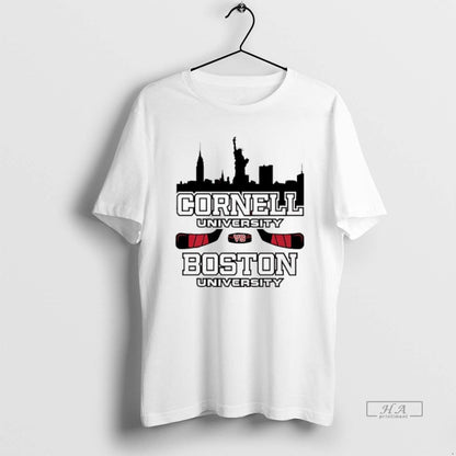 Trendy Red Hot Hockey Cornell University And Boston University Hoodie