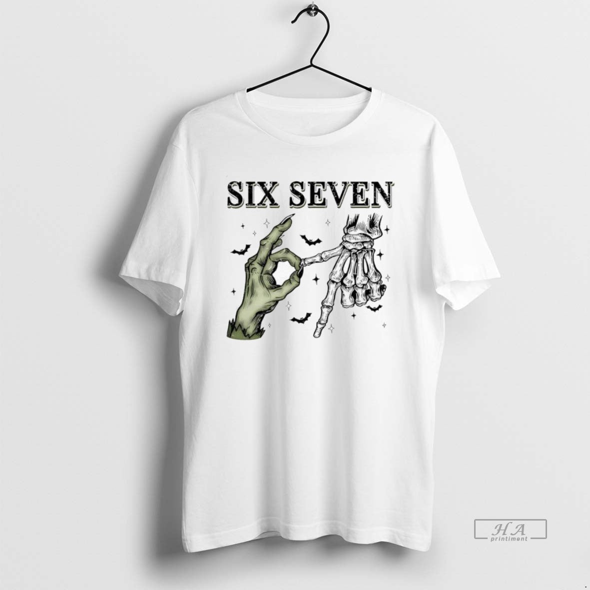 Trendy Six Seven 6 7 Skeleton Hands Halloween Shirt Unique Look