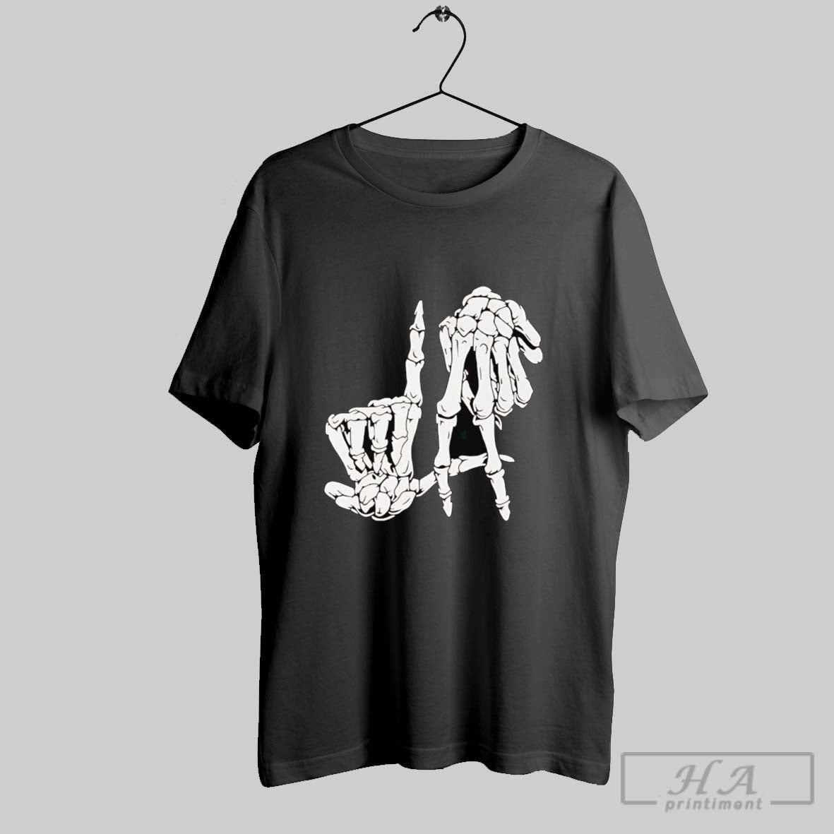 Trendy Skeleton Hand Sign Los Angeles Hoodie Vintage Apparel