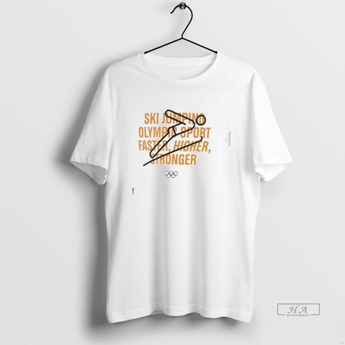 Trendy Ski Jumping Olympic Sport Faster Higher Stronger Long Sleeve