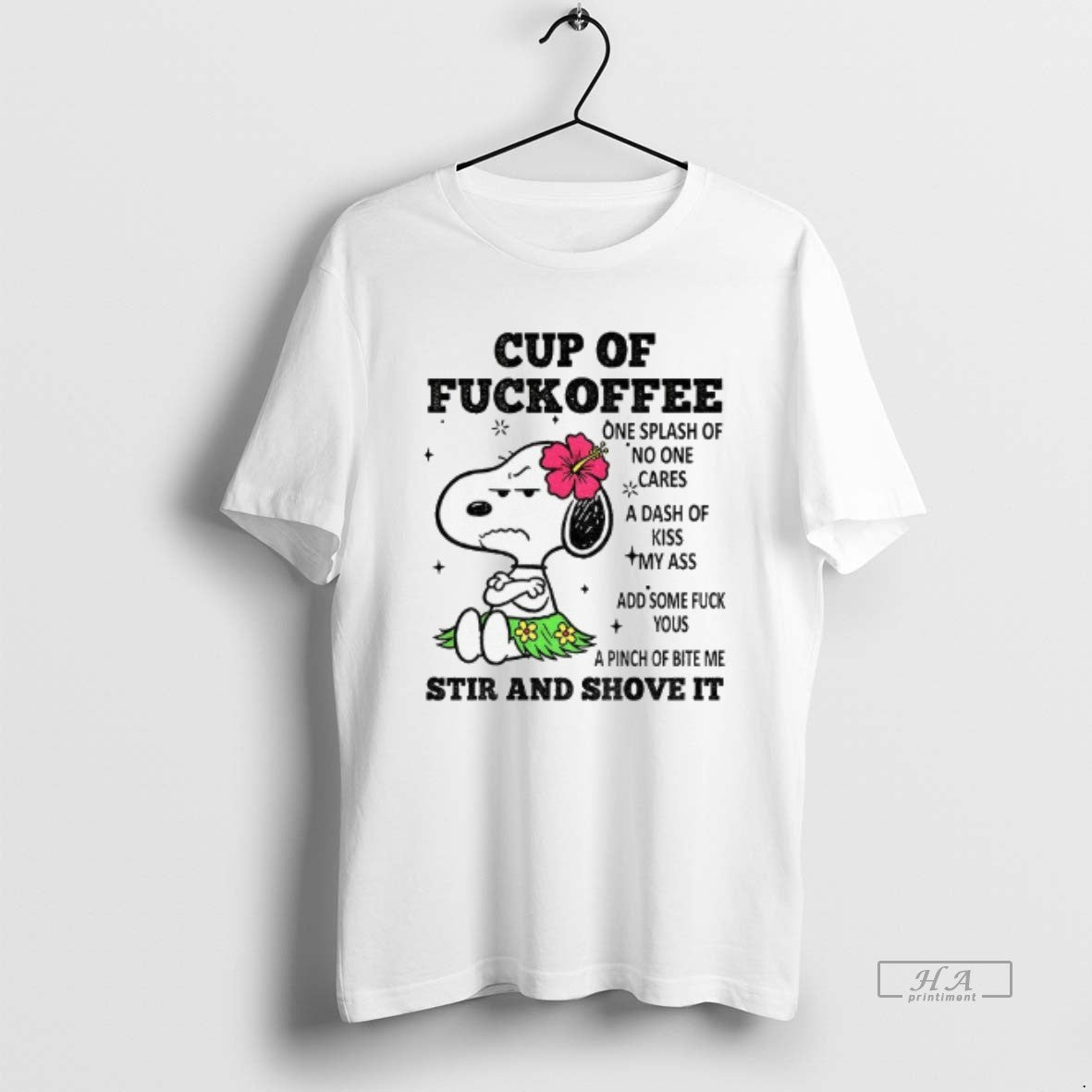 Trendy Snoopy Cup Fuckoffee One Splash No One Cares Dash TShirt