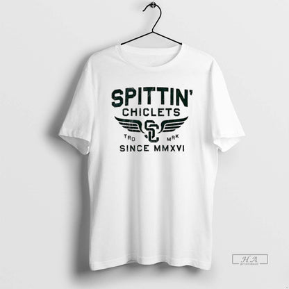 Trendy Spittin Chiclets Wings Sc Hockey Since Mmxvi TShirt Premium