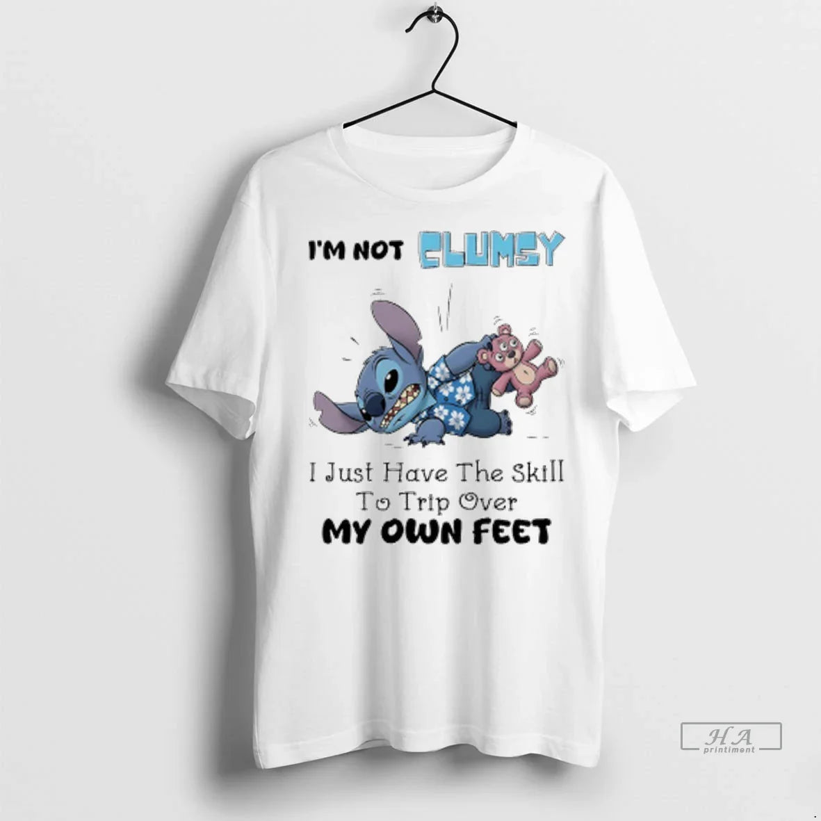 Trendy Stitch And Teddy Bear Im Not Clumsy I Just Have Skill To