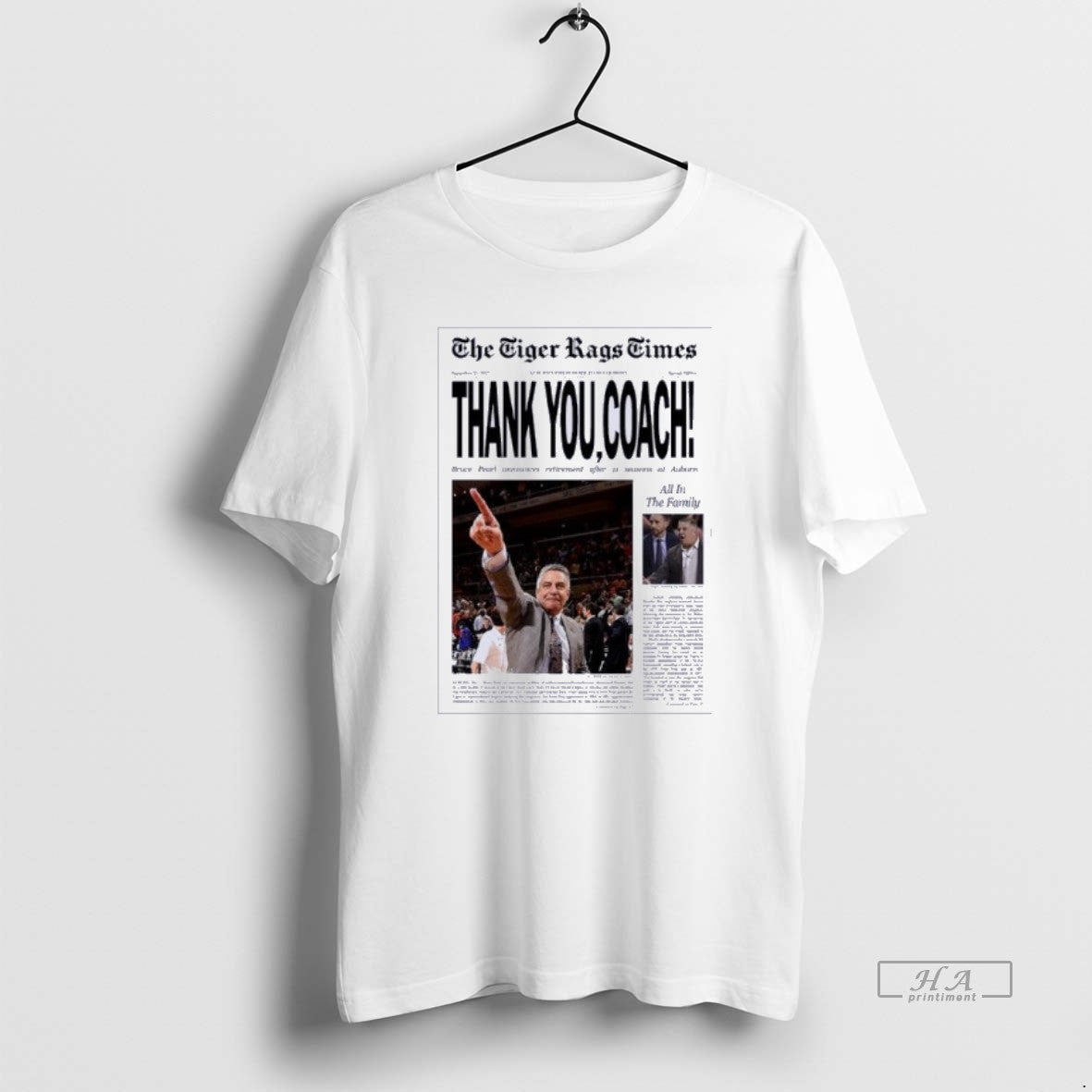 Trendy Tigers Rags Time Bruce Pearl Thank You Coach TShirt Retro Style