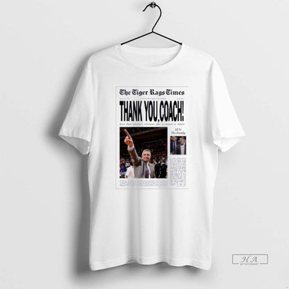 Trendy Tigers Rags Time Bruce Pearl Thank You Coach TShirt Retro Style