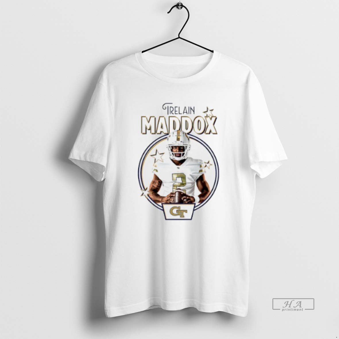 Trendy Trelain Maddox Georgia Tech Yellow Jackets Illustrated Tank