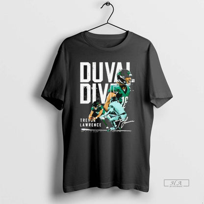 Trendy Trevor Lawrence Jacksonville Jaguars Duval Dive Signature Tee