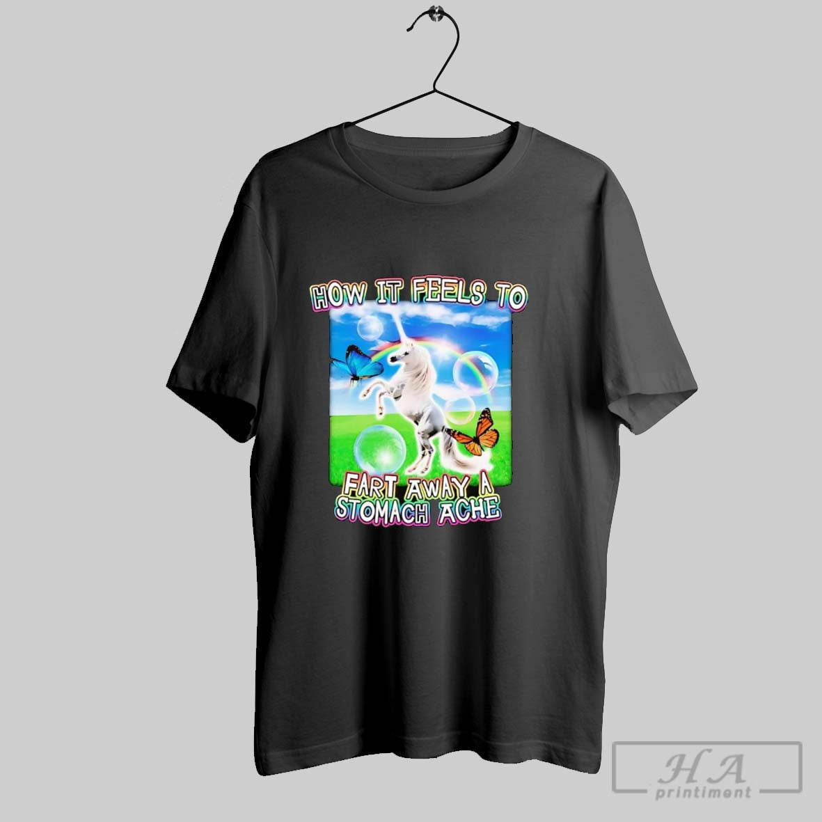 Trendy Unicorn How It Feels To Fart Away Stomach Ache Tank Top Modern