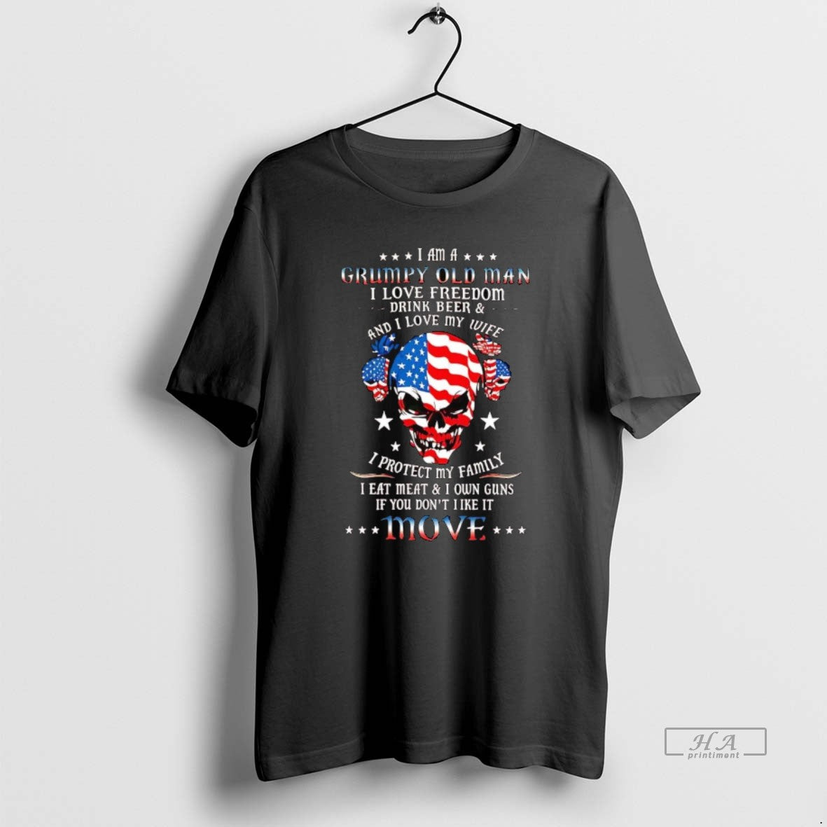 Trendy Veteran Skull Im Grumpy Old I Love Freedom Move Sweatshirt