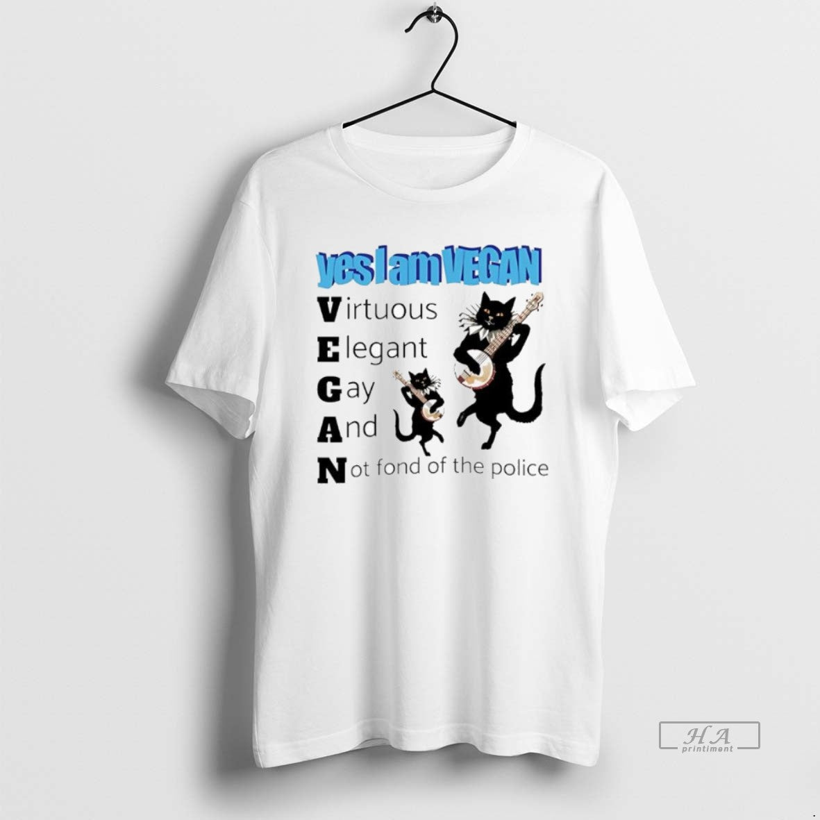 Trendy Yes I Am Vegan Virtuous Elegant Gay And Not Fond Police TShirt