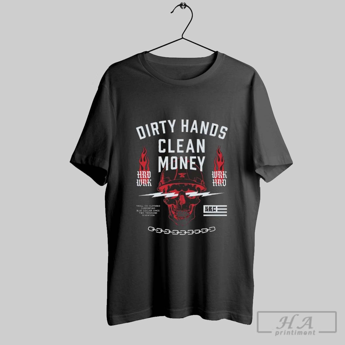 Troll Co Dhcm Firebolt Dirty Hands Clean Money Sweatshirt Trendy Merch