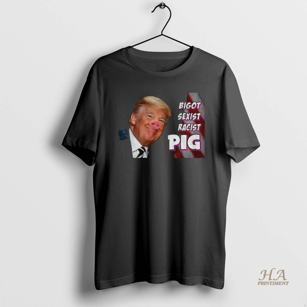 Trump Piggy Bigot Sexist Racist Pig Anti Trump Tank Top Elegant Merch