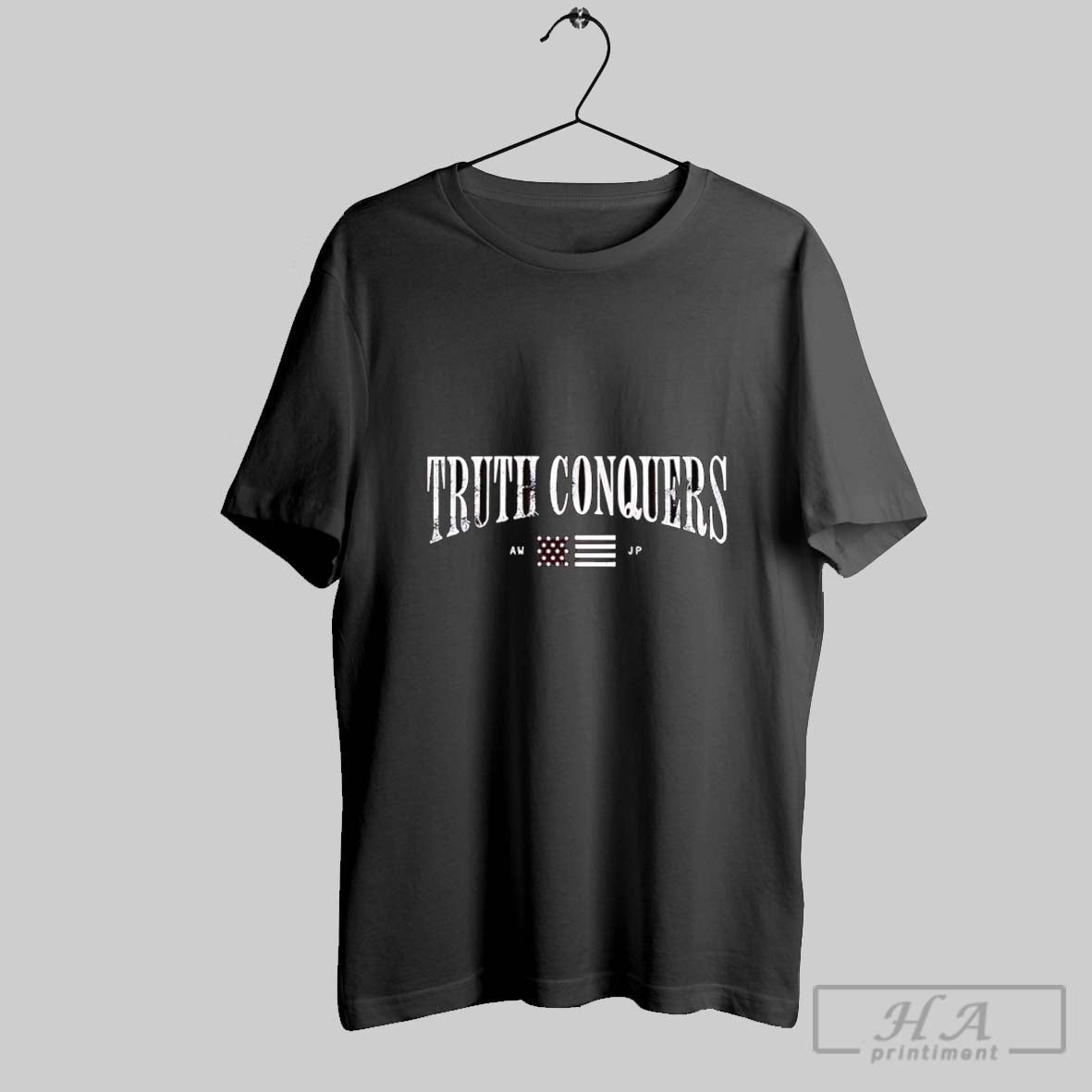 Truth Conquers Usa Flag Tee Vintage Look