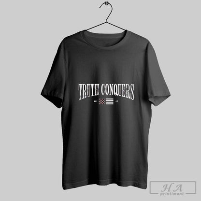 Truth Conquers Usa Flag Tee Vintage Look