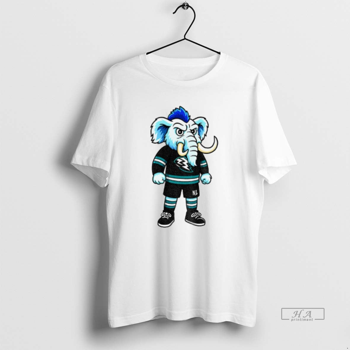 Tusky Utah Mammoth Mascot Cartoon Nhl TShirt Stylish Style