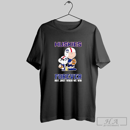 Uconn Huskies Charlie Brown Cartoon Forever Tee Unique Design