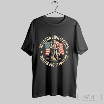 Western Civilization Worth Fighting Us Flag Tank Top Modern Art