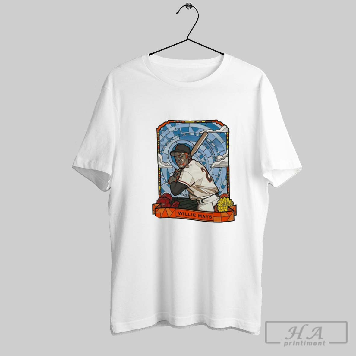 Willie Mays San Francisco Giants Baseball Legend Tee Elegant Art