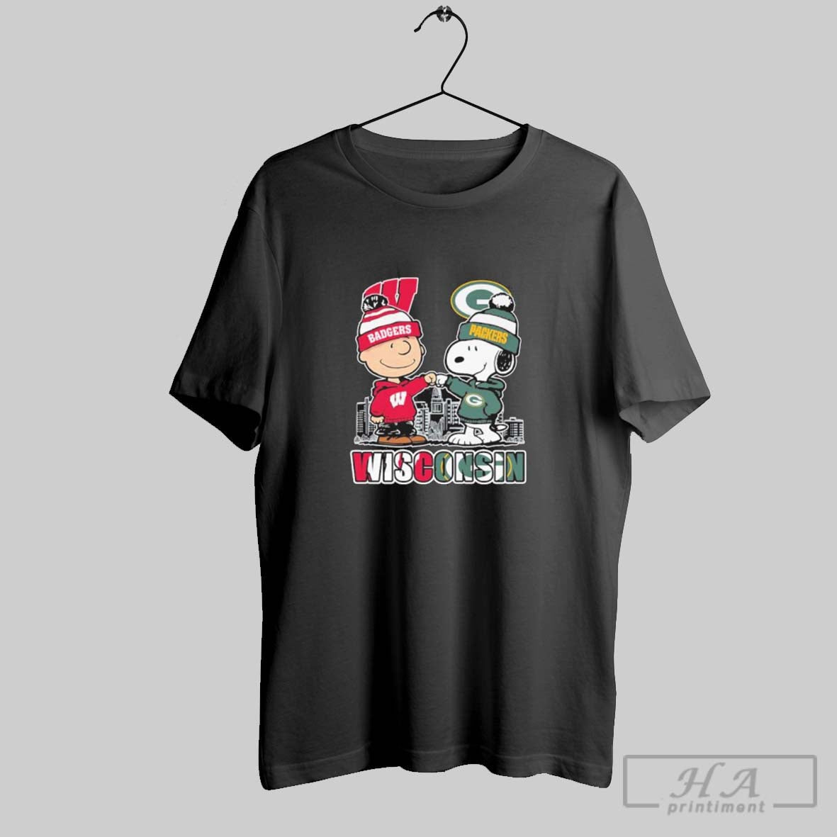 Wisconsin Snoopy Fist Bump Charlie Brown Badgers And Packers Hoodie