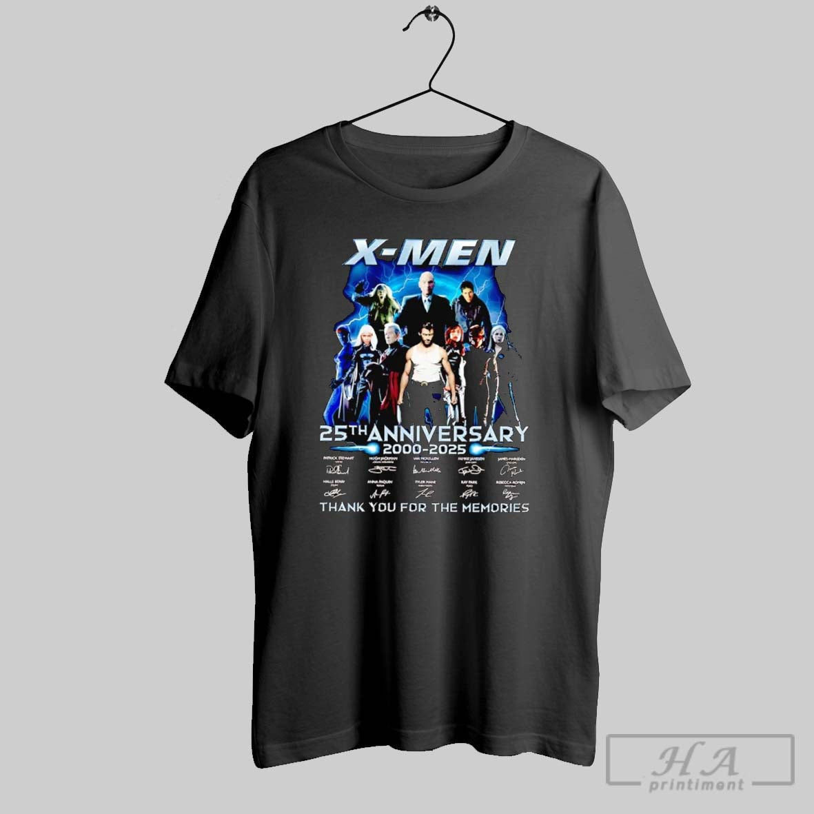 X 25Th Anniversary 2000 2025 Characters Hoodie Modern Art
