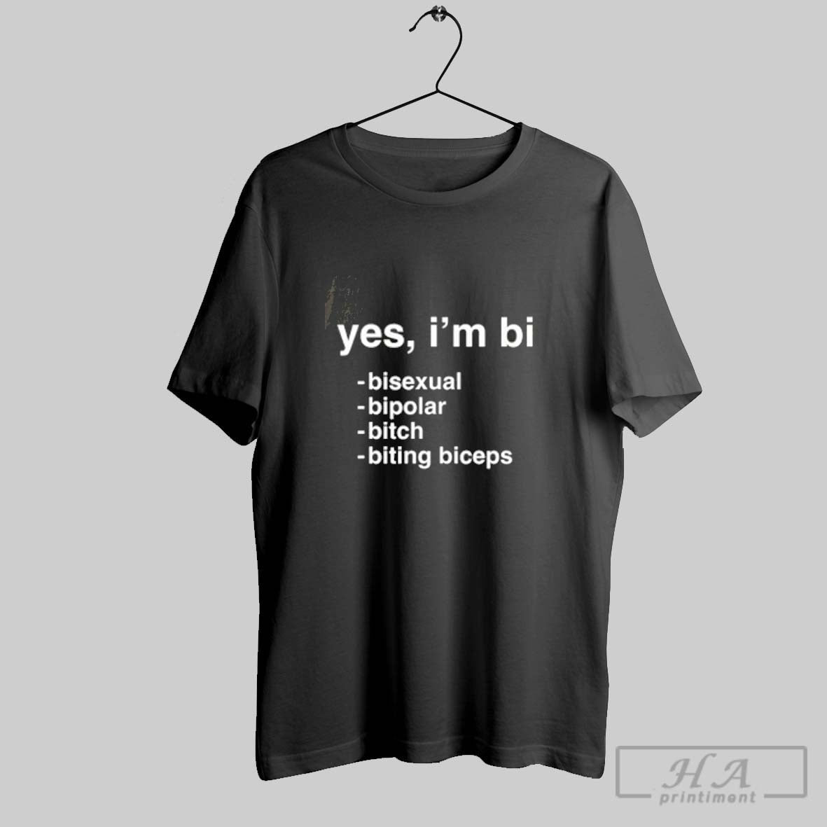 Yes Im Bi Bisexual Bipolar Bitch Biting Biceps Tee Vintage Merch