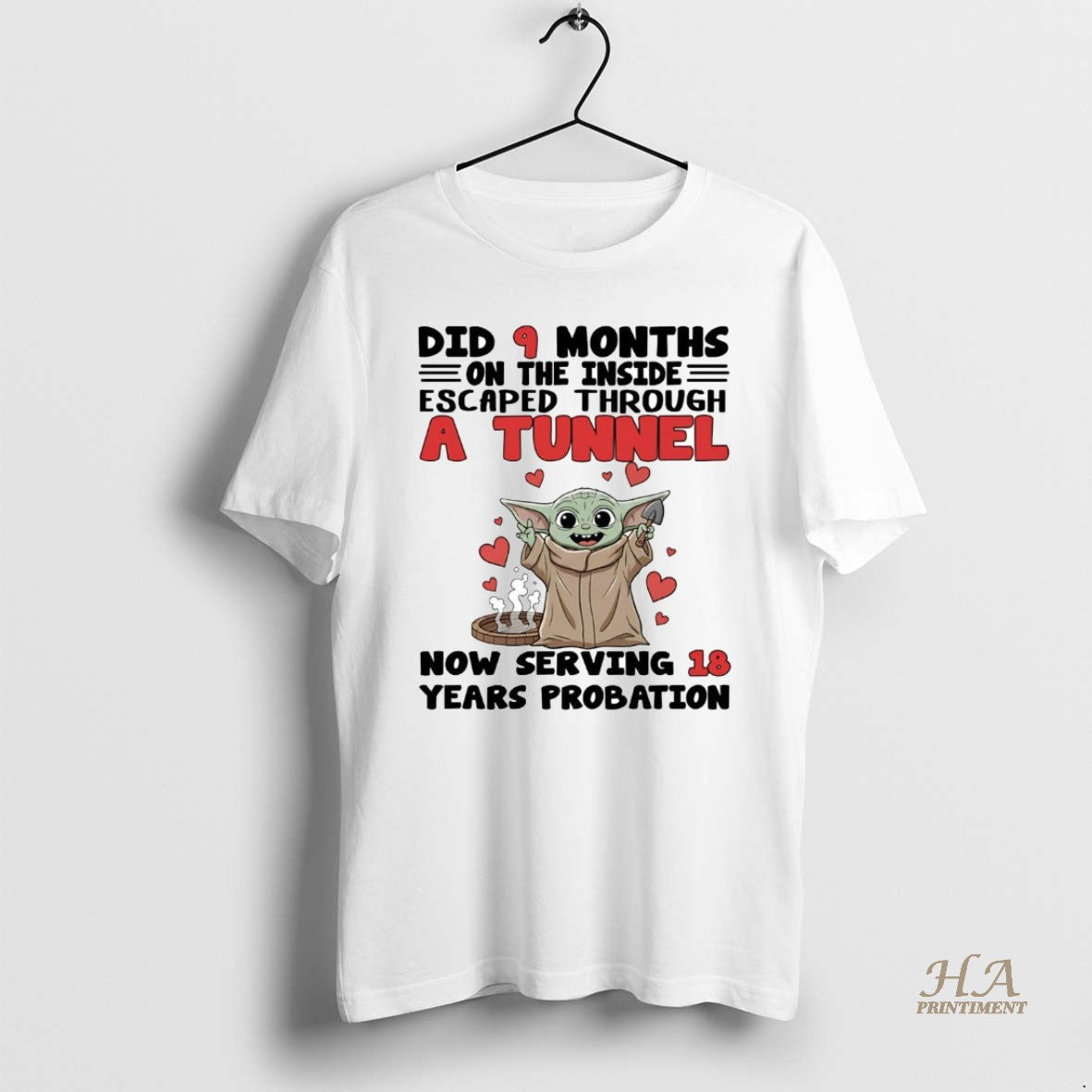 Yoda Did 9 Months Inside Escaped Through Tunnel Long Sleeve Vintage
