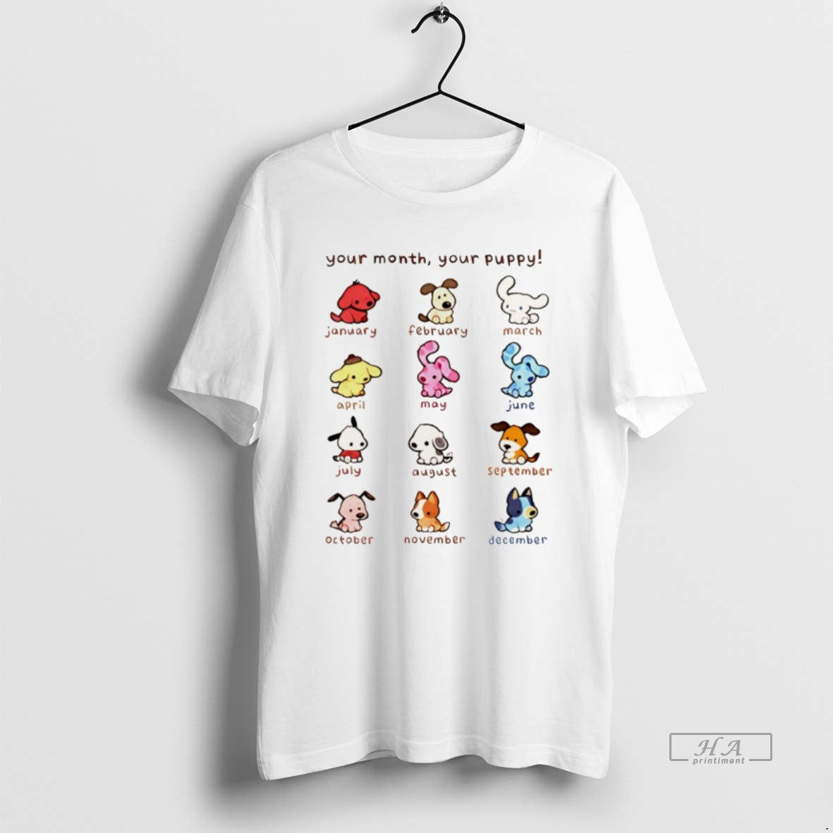 Your Month Your Puppy Zodiac Puppy Tee Elegant Merch