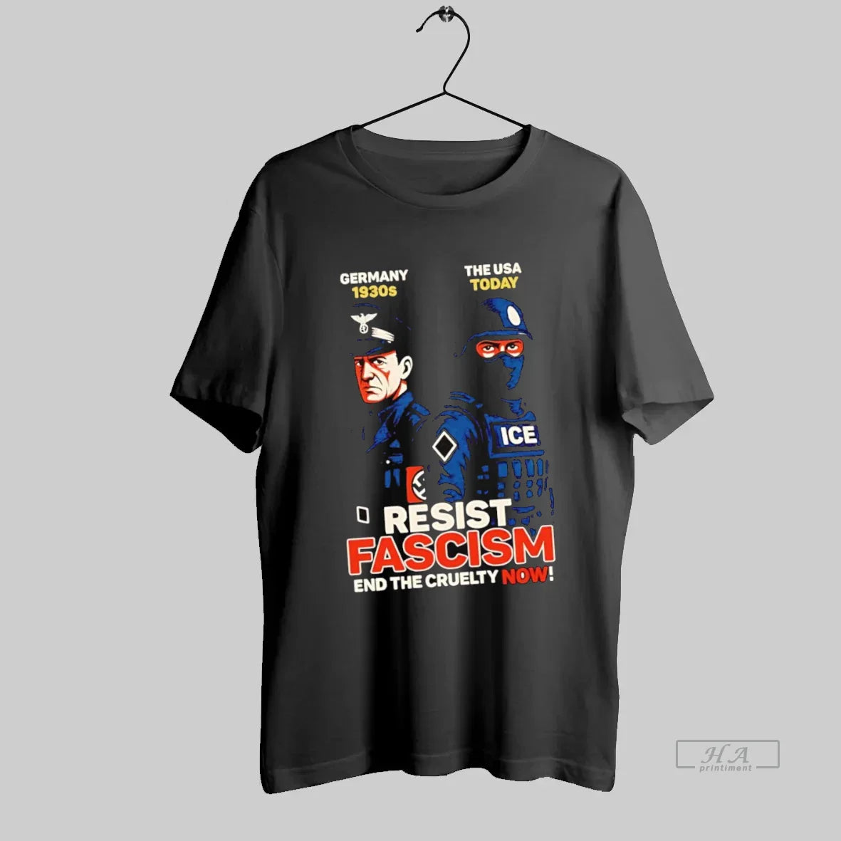 Germany 1930S Vs Usa Today Resist Fascism End Cruelty Now Long Sleeve