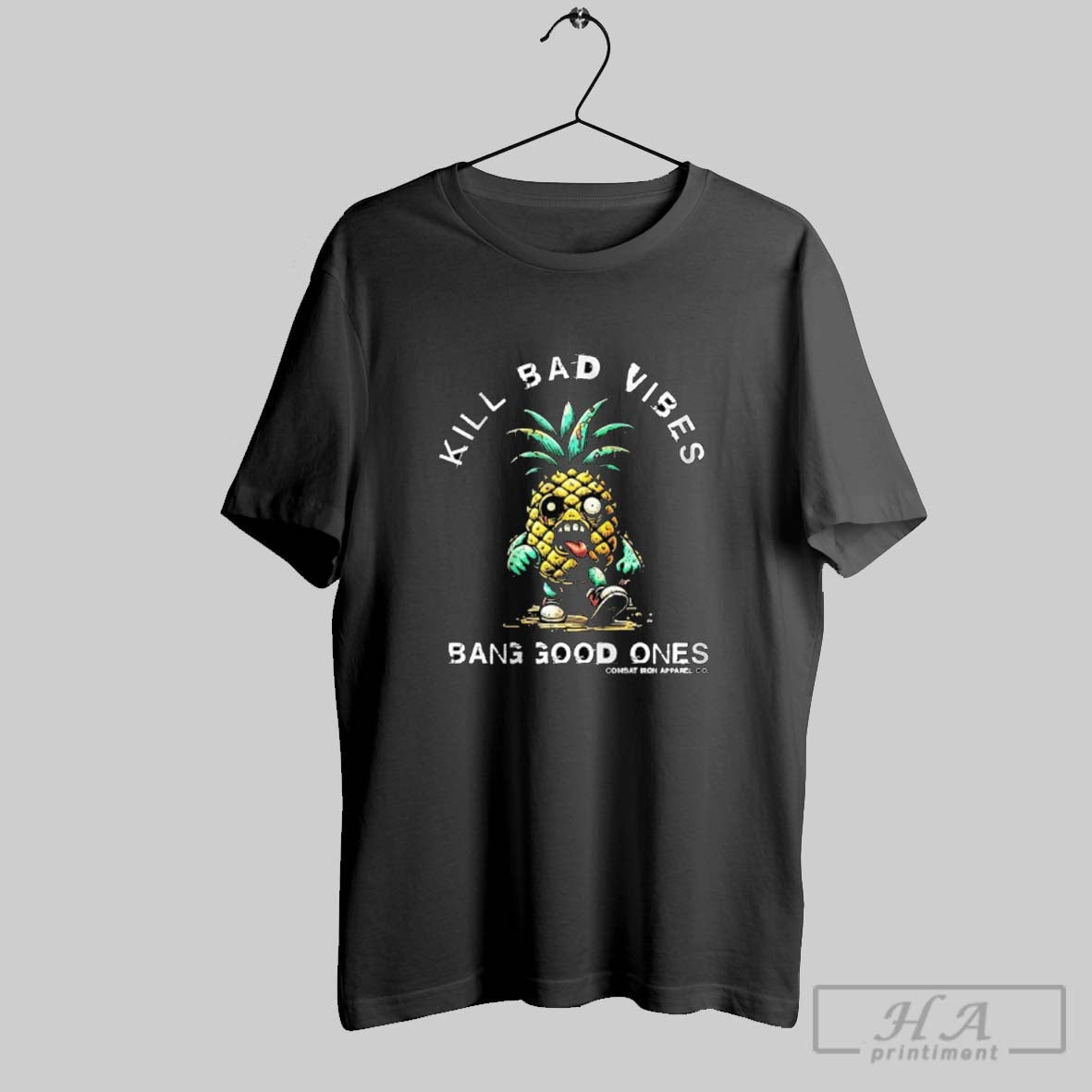 Kill Bad Vibes Bang Good Ones Combat Iron S TShirt Classic Style