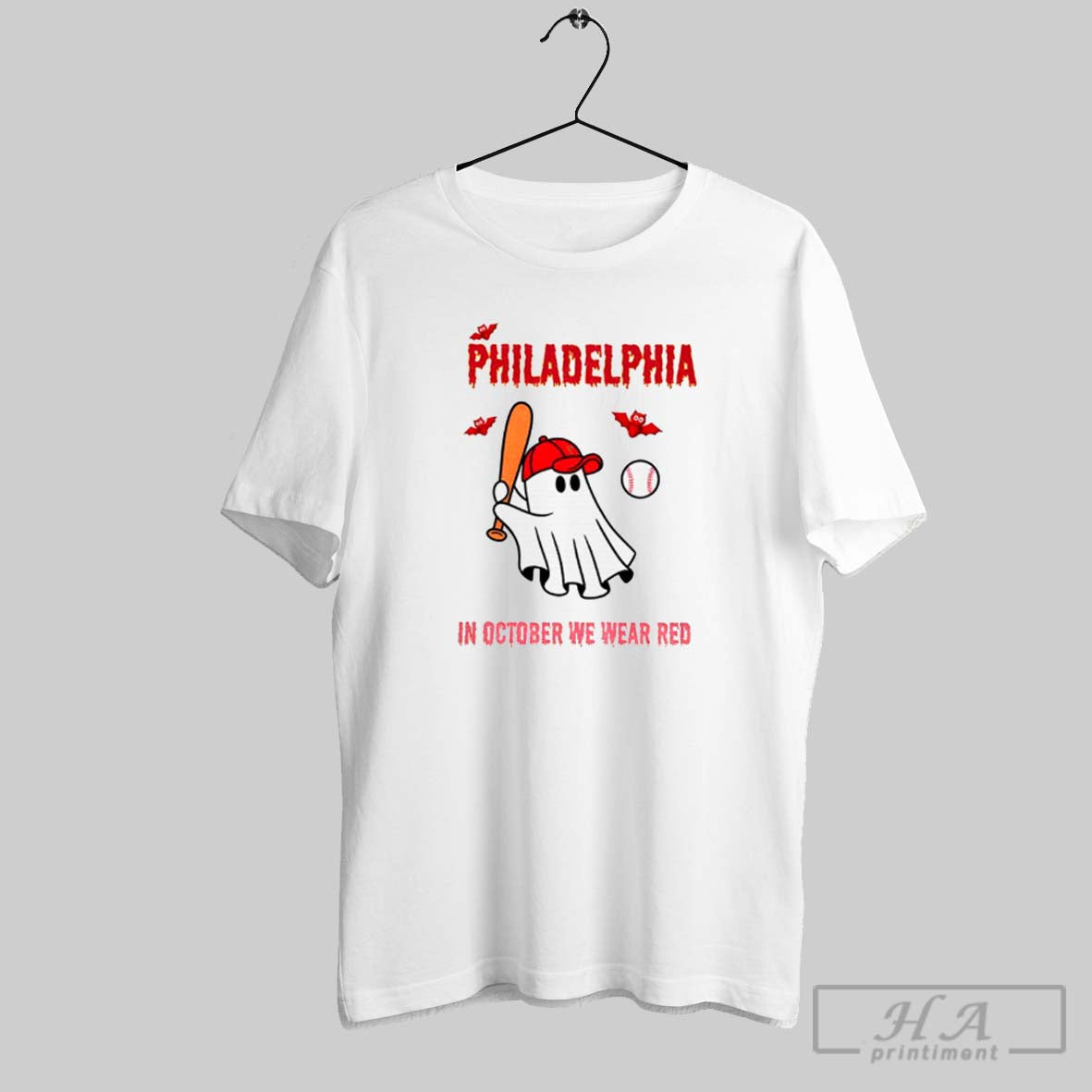 Philadelphia Phillies Baseball Philly Spooky Ghost October We Wear