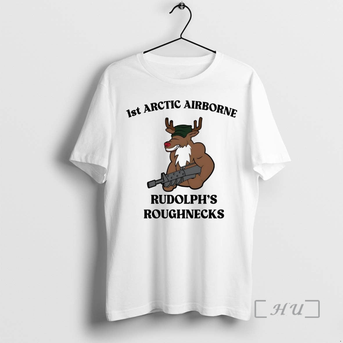Officials 1St Arctic Airborne Rudolphs Roughnecks Tee Exclusive Art