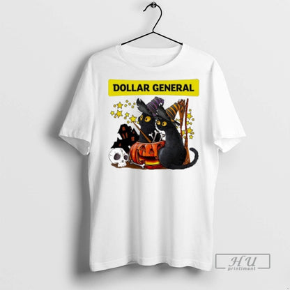 Officials 2025 Dollar General Logo Cats Witch Halloween T Shirts