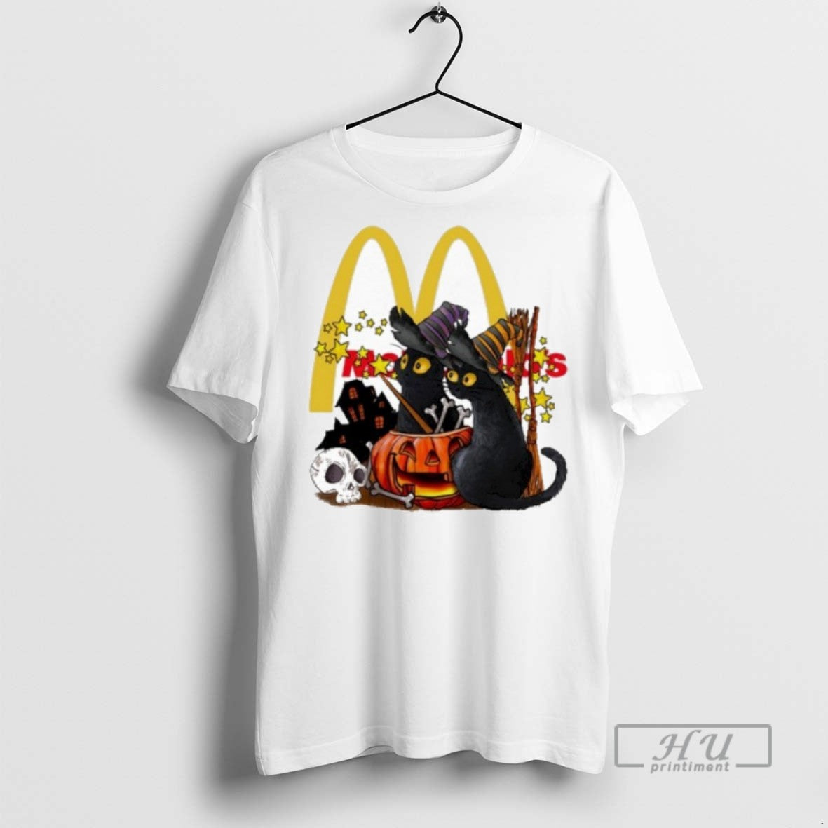 Officials 2025 Mcdonalds Logo Cats Witch Halloween T Shirts
