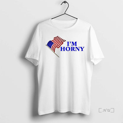Officials American Flag Im Horny Hoodie Retro Collection