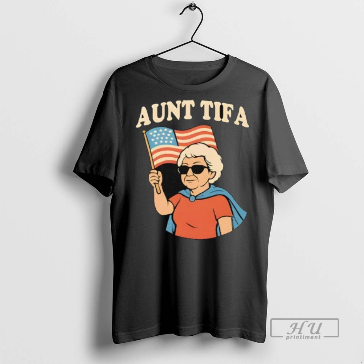 Officials Aunt Tifa American Flag T Shirts Tee Classic Look