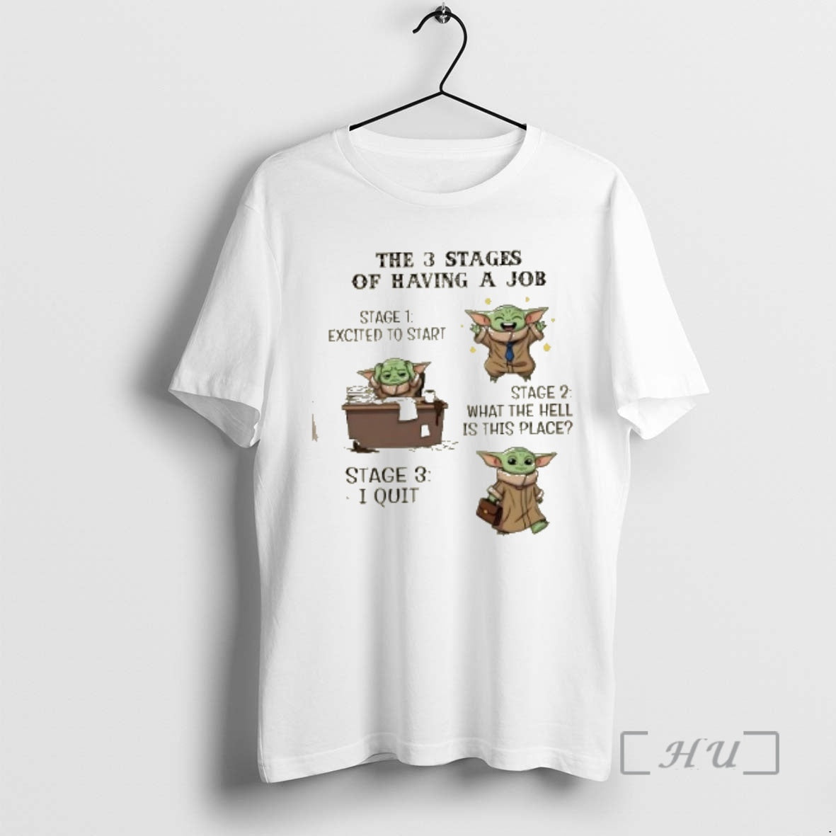 Officials Yoda 3 Stages Having Job TShirt Unique Collection