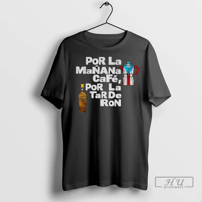 Officials Bad Bunny Por La Manana Cafe Por La Tarde Ron T Shirts