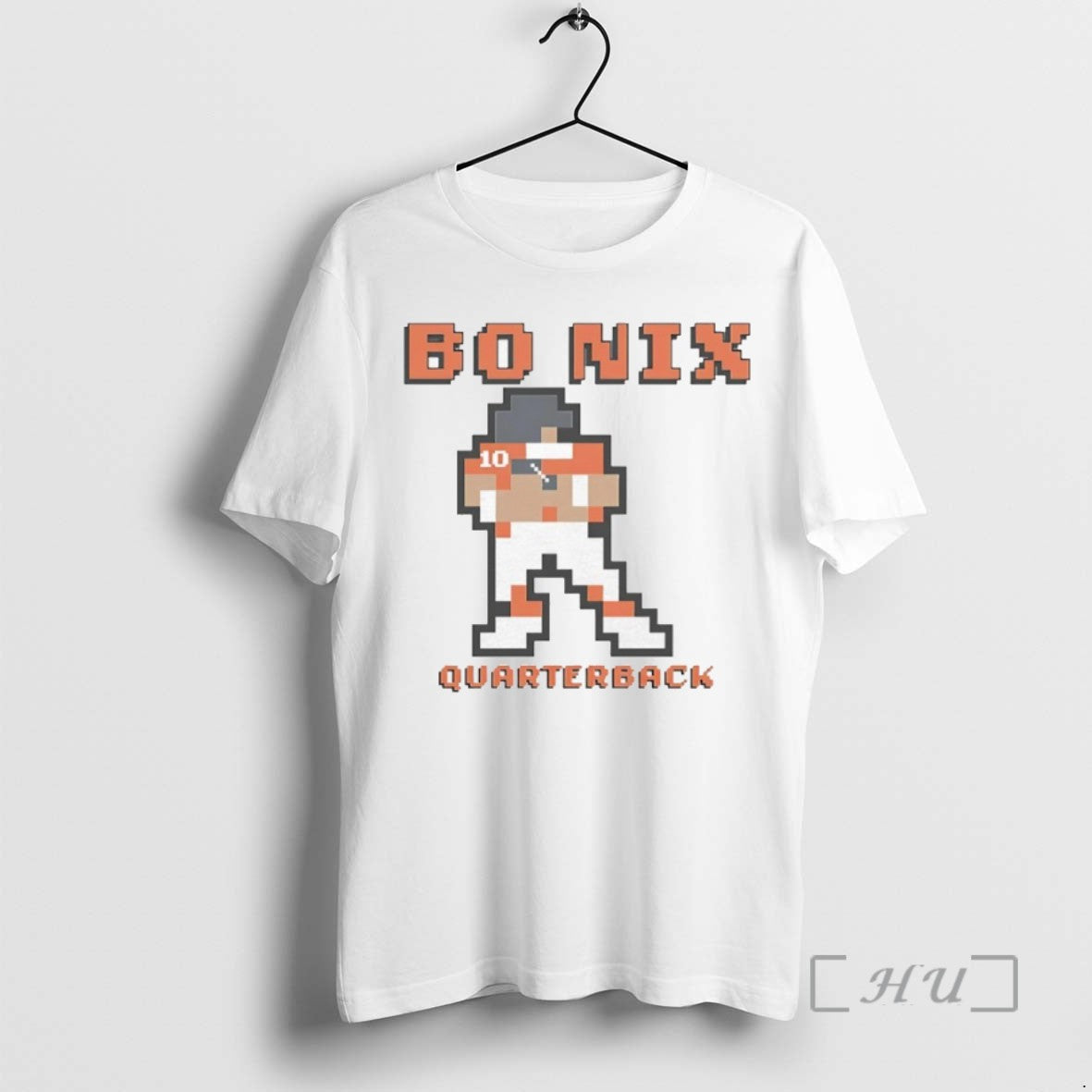 Officials Bo Nix Quarterback Denver Broncos Football Pixel Shirt