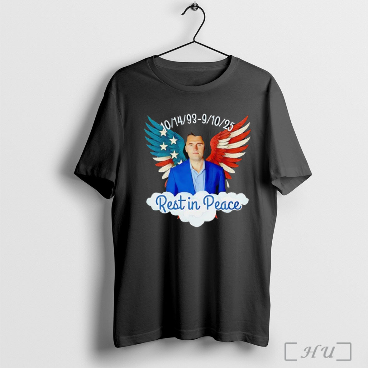 Officials Charlie Kirk Rest Peace 1993 2025 Usa Flag Wings Him