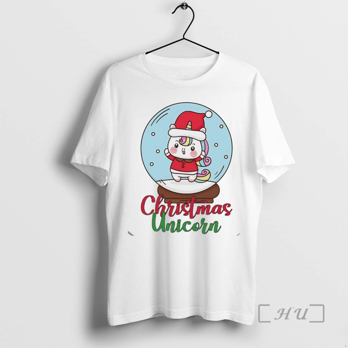 Officials Unicorn Snow Globe Holiday Magic White Sweatshirt Authentic