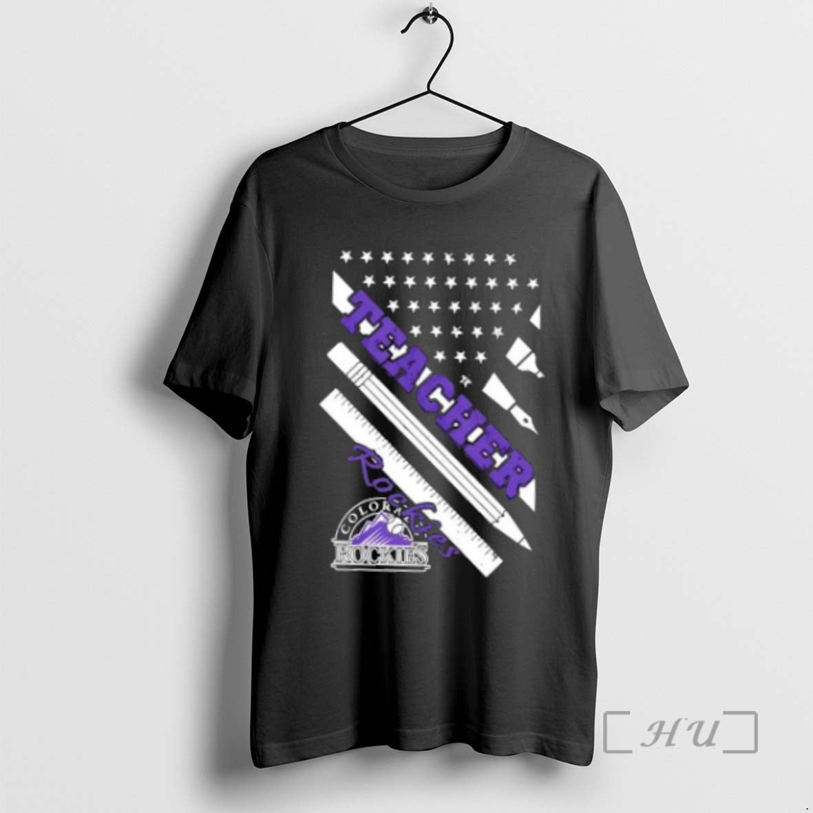 Officials Colorado Rockies Baseball X Teacher American Flag Hoodie