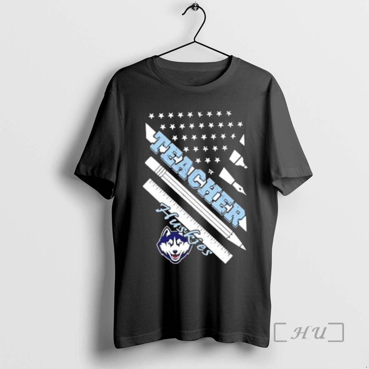 Officials Connecticut Huskies X Teacher American Flag Long Sleeve