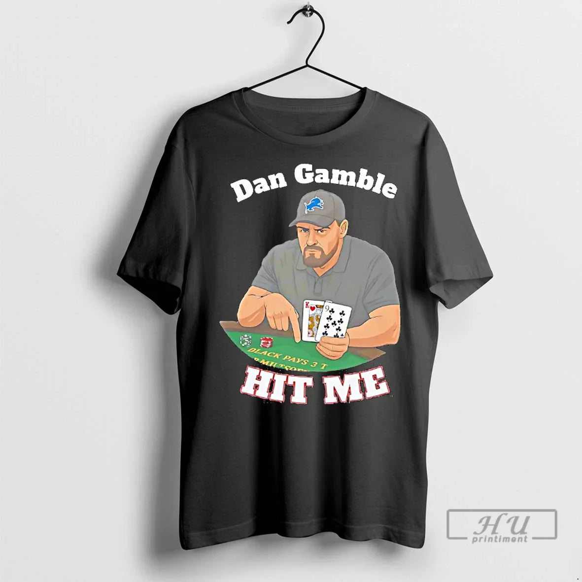 Officials Dan Gamble Casino Hit Me Coach Detroit Lions T Shirts Long