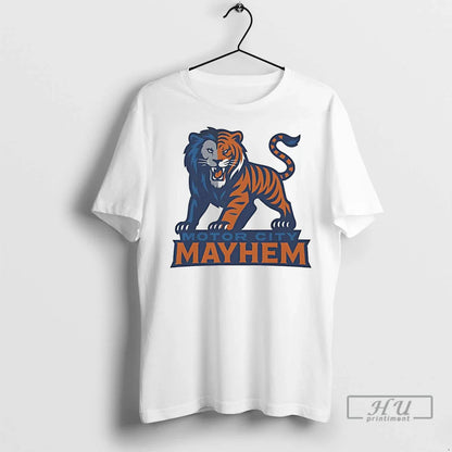 Officials Detroit Tigers And Lions Motor City Mayhem T Shirts Hoodie